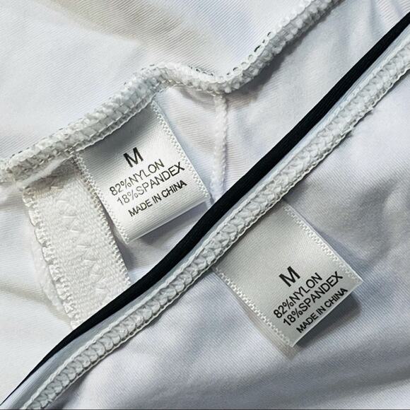 Palm Leaf Ruffled Peplum Tankini Swimsuit with High Waisted Striped Bottoms - Picture 8 of 9